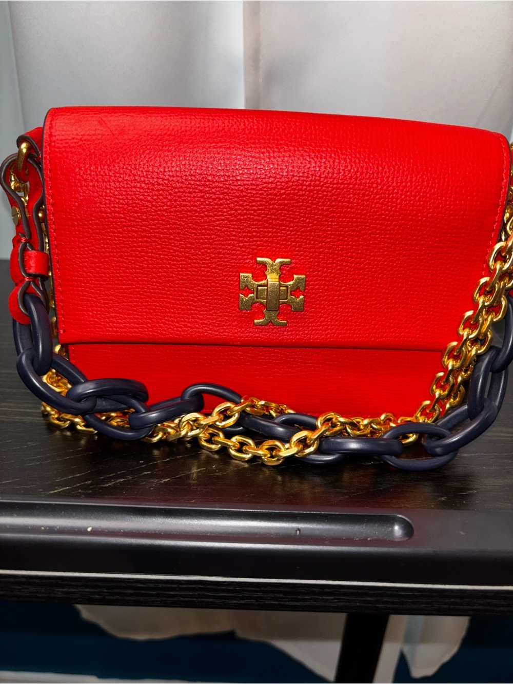 Tory Burch Crossbody with gold hardware and 2 chains